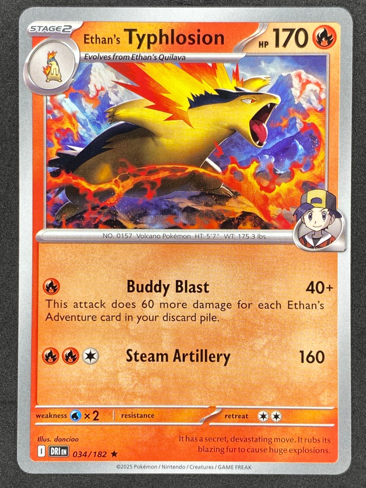Pokémon Ethan's Typhlosion Non Holo 034/182 DRI Destined Rivals NM