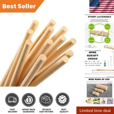 Durable Bamboo Craft Sticks 1/2'' x 12'' - 25PCS for Dollhouses & Model Building