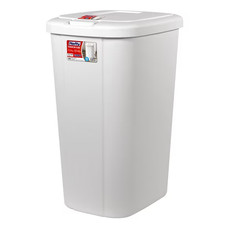13.3Gallon Kitchen Trash Can Plastic Touch Top Garbage Bin Push Button Lid White