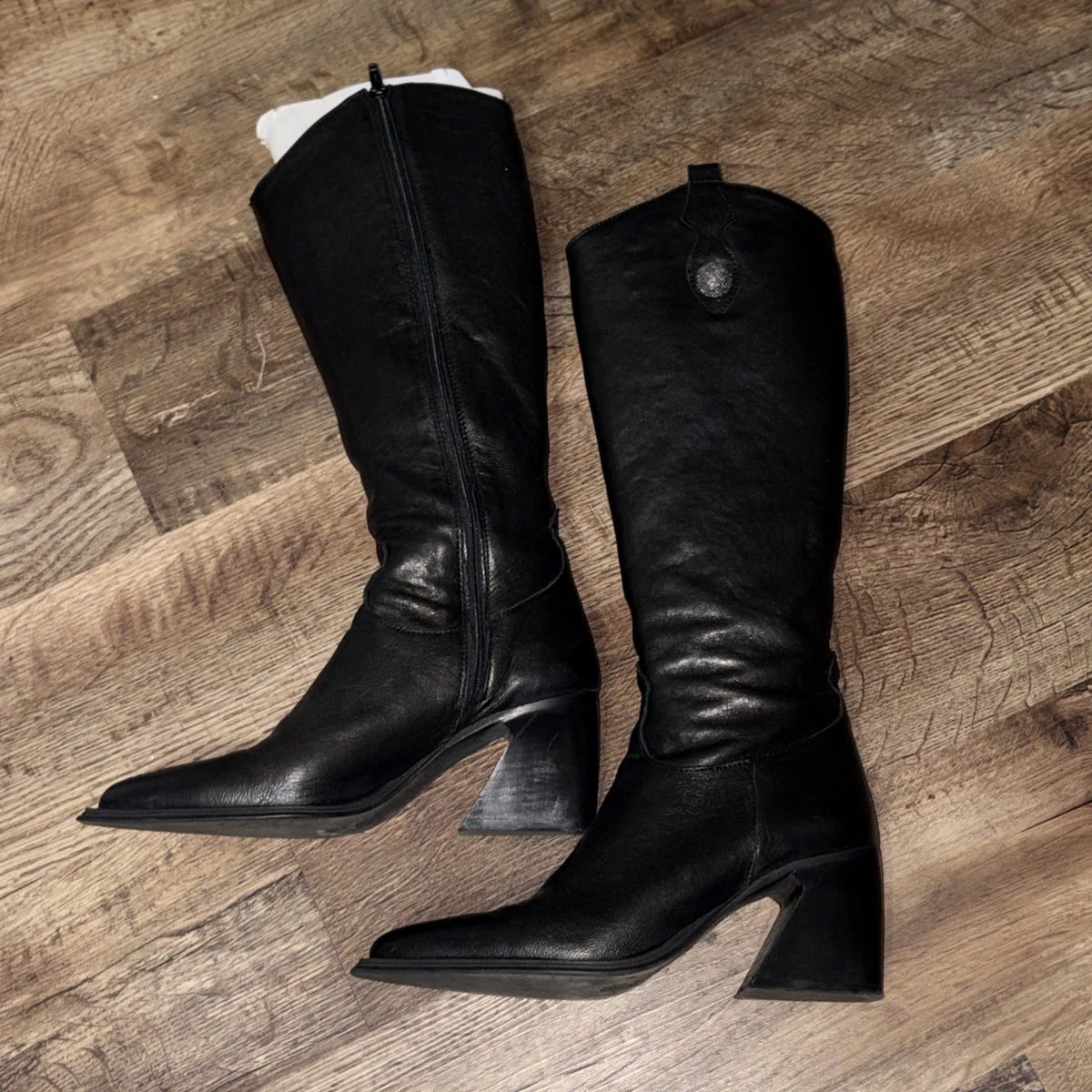 Botas Vaqueras Wetkiss Para Mujer Anchas Pantorrillas Hasta La Rodilla Negras - Venta