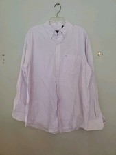 NWT Izod Button Down Shirt Men's Large Essential Woven Lilac Croton Stripes