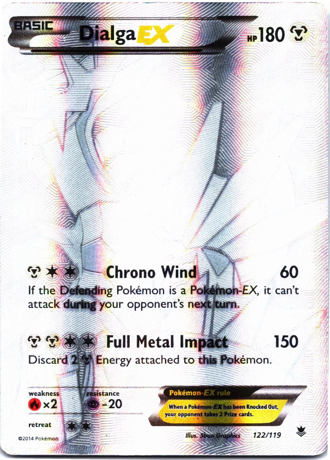 DIALGA EX 122/119 Secret Rare Phantom Forces Pokemon Holo Lightly Played