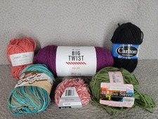 Yarn Lot, Merino Wool  Blend, Acrylic, Cotton Assorted Colors And Types