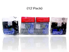 (12-Pack) Label Maker Tape 12mm 1/2" White For Brother P-Touch PT-D220, PT-D400
