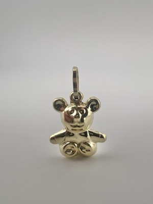 9 kt Gelbgold Teddybär Anhänger Gold Teddy Charm / Anhänger - optionale Kette