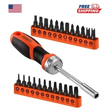 25pc Hex Screwdriver Bit Set 14 Ratcheting Magnetic Bit Driver Metric And Sae 25pc Hex Screwdriver Bit Set 14 Ratcheting Magnetic Bit Driver Metric And Sae