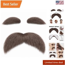 DIY Self Adhesive Fake Mustache Beard Material Novelty free size, Brown