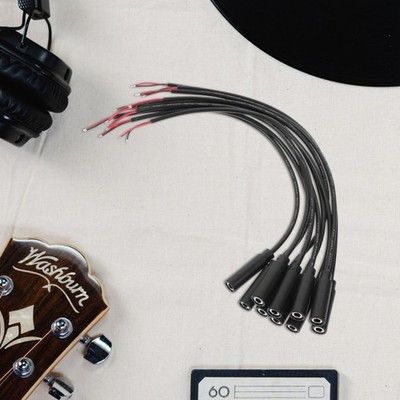 10Pcs Durable 3.5mm Plug to Bare Wire Audio Cable for Speaker Use Black