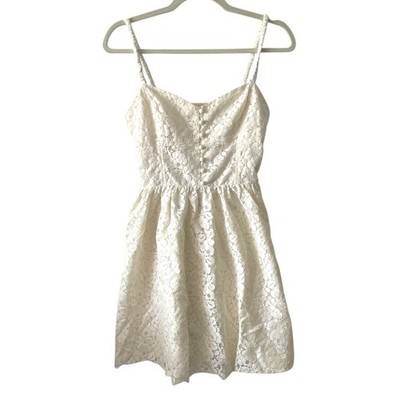 Talula Cream White Lace Mini Dress | Size 6 | Removable Straps