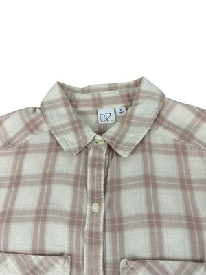 #ad BP Nordstrom Women’s XS Plaid Long Sleeve Button Up Blouse Casual $9.49