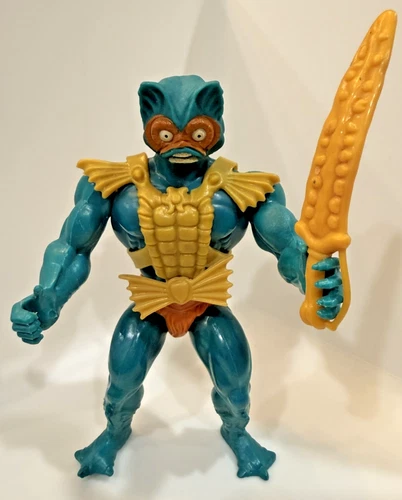 Vintage Complete 1981 MOTU Mer-Man Masters of the Universe Action Figure He-Man