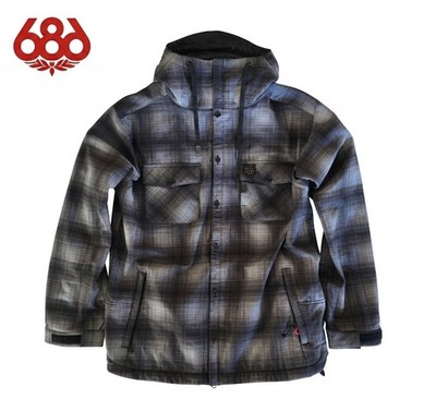 NWOT 686 Plexus Tech Plaid Snowboard Jacket Mens XL Petrol Black-Blue-Green 10K