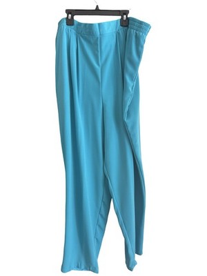 VINTAGE Koret Women s Turquoise Pull On Pants Elastic Waist Straight LEG