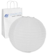 100 pcs 8" inch Chinese Paper Lantern - White - Wedding Party Event mv