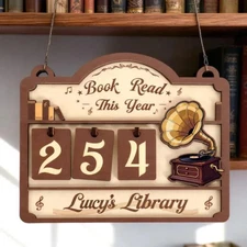 Personalized Vintage Book Tracker, Books Read This Year Counter, Custom Reading 