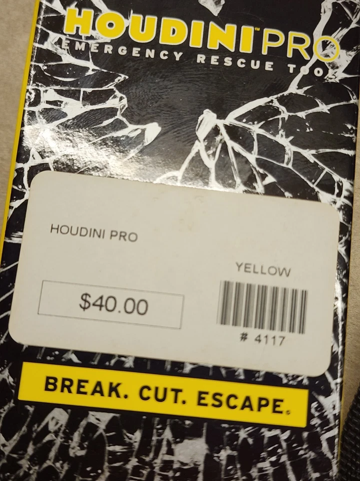 Cuchillos hechos en banco - Herramienta de rescate de emergencia Houdini Pro 30200 amarillo con rotura de ventana Foto 2 de 4