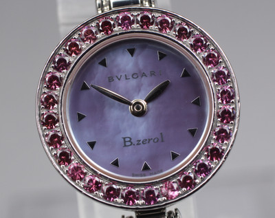 [Exc+5] BVLGARI B.zero1 BZ22S Rhodolith Granat Blau Rosa Damen Quarzuhr