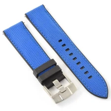 Rubber B SwimSkin PS22 Blue & Black Rubber Watch Strap for Panerai 40mm and 42mm