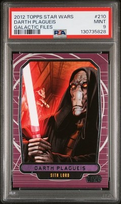 2012 TOPPS STAR WARS GALACTIC FILES #210 DARTH PLAGUEIS PSA 9