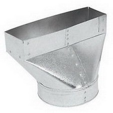 Gray Metal 110R 12" X 4" X 6" Straight Register Boot, Metal