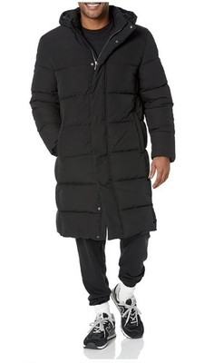 Amazon Essentials Mens Hooded Long Puffer Coat Jacket Black 4X-Large Big