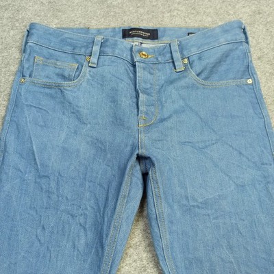 Scotch & Soda Ralston-X Herren Jeans W30 L34 Blau Eng Gerade Stretch Knopf Fly