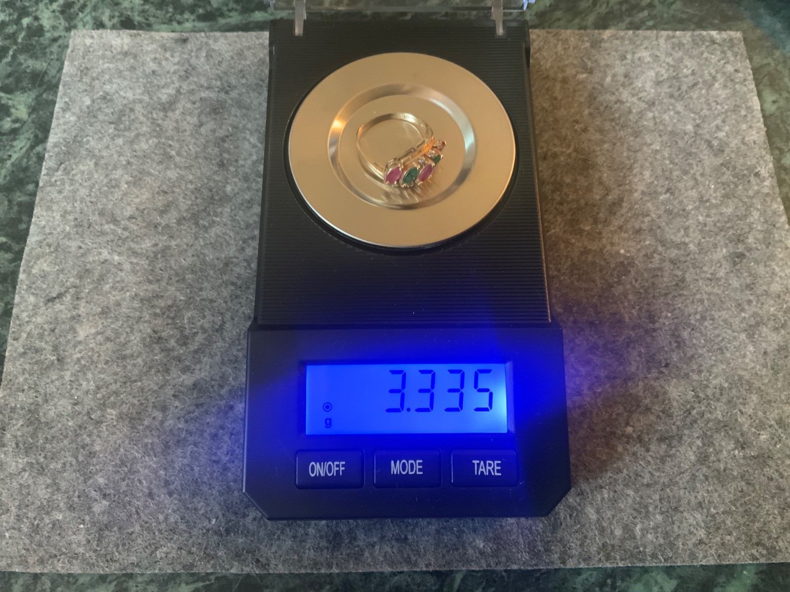 Cocktail Designer Ring - Ruby Emerald Diamond - 1… - image 8