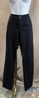 Ann Taylor LOFT Curvy Stretch Skinny Gold Print Dark Wash Jeans Size 28/6