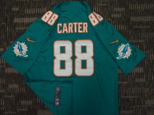 SEWN CHRIS CRIS CARTER #88 MIAMI DOLPHINS ORANGE MENS NFL GAME FOOTBALL JERSEY