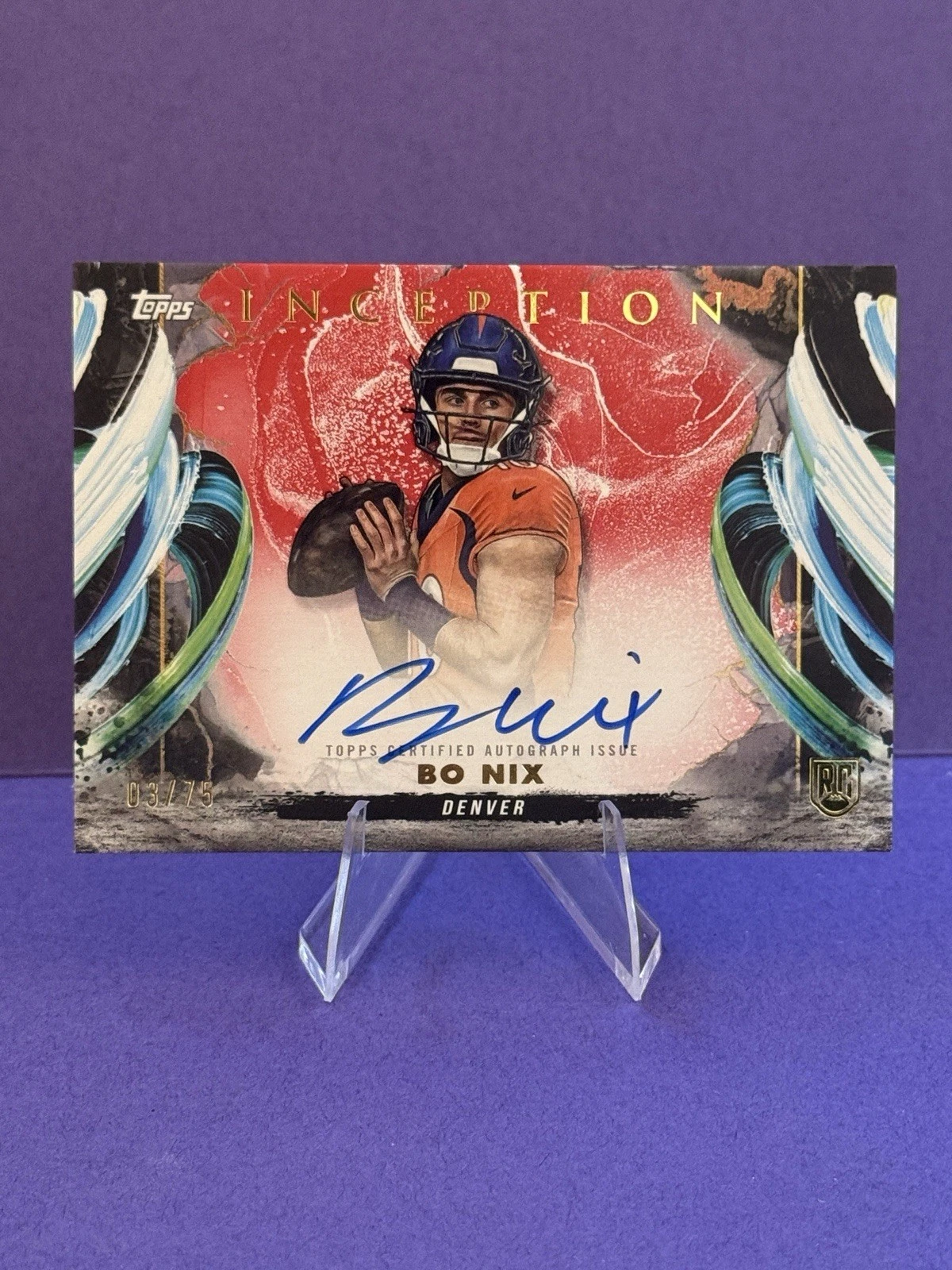 BO NIX 2024 TOPPS INCEPTION #RAV-BN ROOKIE AUTO VARIATION RC VAR RED /75