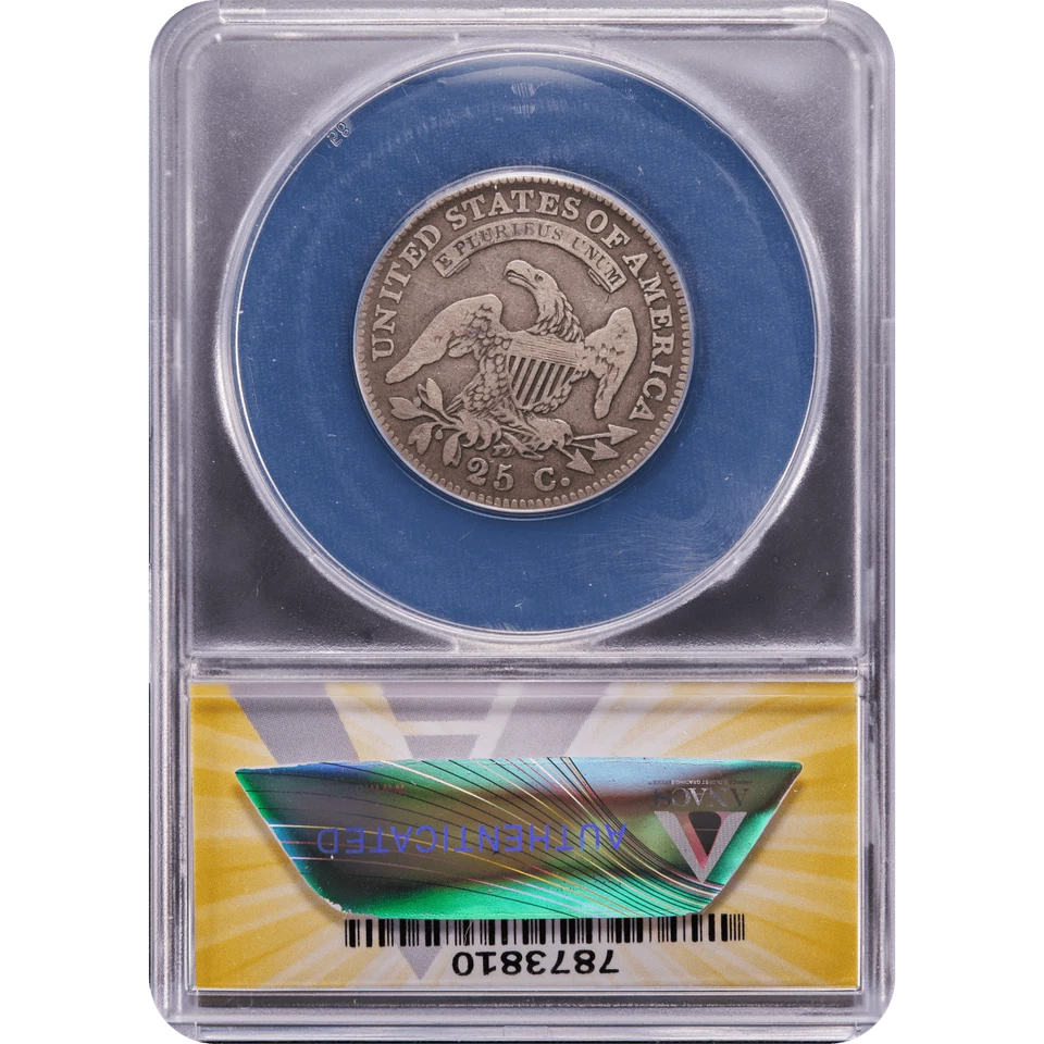 1828 Capped Bust Quarter 25c ANACS VG10  - Image 3 of 4
