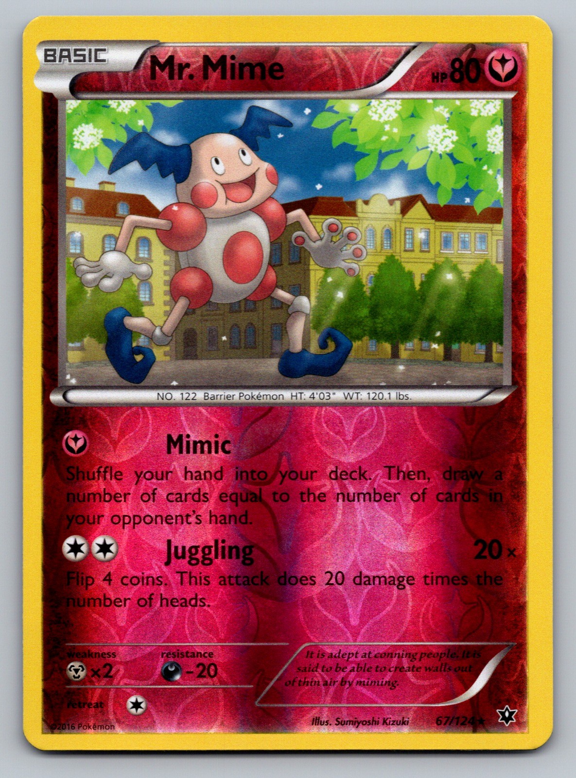 Pokemon Mr. Mime Rare Reverse Holo XY - Fates Collide 67/124 NM