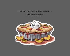 Peach Cobbler Sticker Waterproof Decal Food Dessert Sugar Dinner Gift NEW