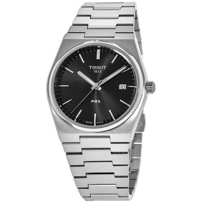 New Tissot PRX Quartz Black Dial Stainless Steel Men's Watch T137