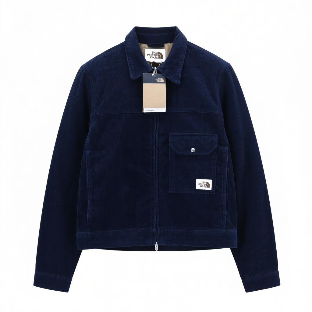 Chaqueta de pana S para hombre THE NORTH FACE azul forrada con cremallera orgánica estilo cuello polo *