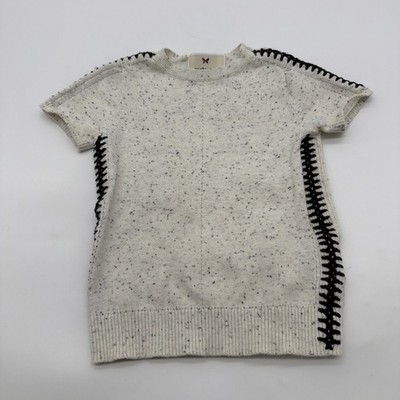 Melange T-shirt Kids Girls Size 5 White & Black Aop .#48450