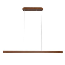 39" Wood Linear Pendant Light Modern LED Dimmable Ceiling Hanging Light Fixtu...