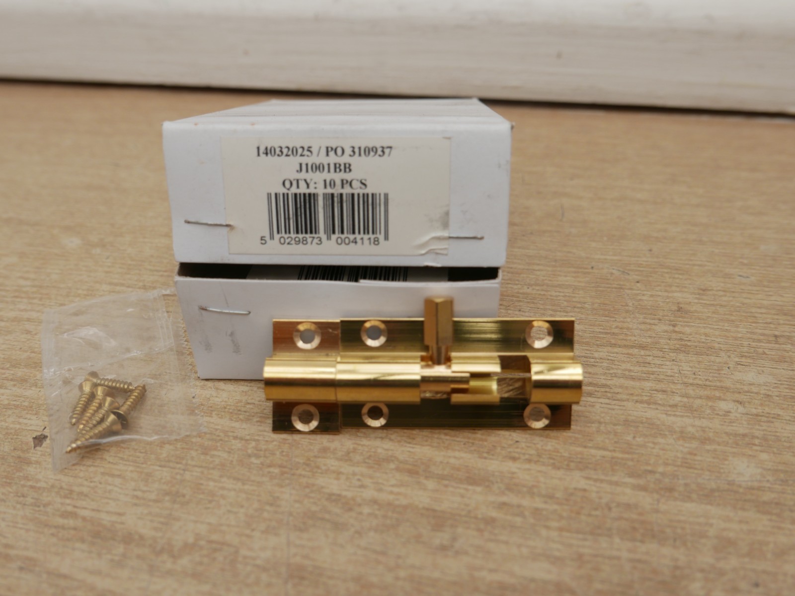 FRELAN JEDO J1001BB 50mm 2"" BRASS STRAIGHT SLIDING BARREL BOLT