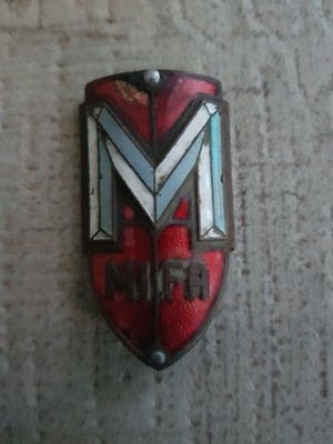 DDR Steuerkopfschild VEB Mifa Werk Sangerhausen Fahrrad Emblem gebraucht