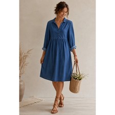 Nine West Jeans Women’s XL Blue Chambray Cotton Shirt Dress