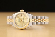 ROLEX LADIES DATEJUST 69173 CHAMPAGNE DIAMOND 2-TONE 18K YELLOW GOLD WATCH