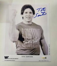Tito Santana signed vintage wrestling promo photo WWF WWE  original JSA COA $$$$