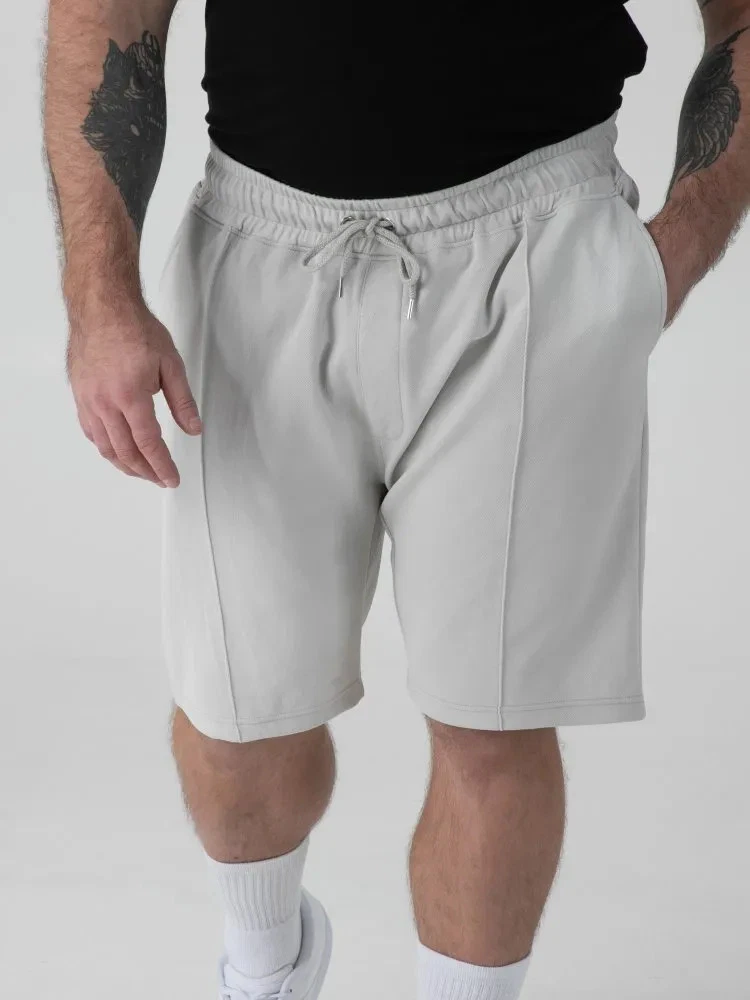 D555 Duke Big Mens Shorts Stretch Pique Elasticated Waist Stone 2XL-6XL (211908)