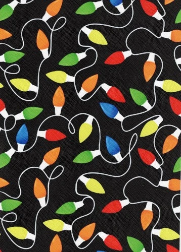 12" x 57" Extra Large Christmas Light Cotton Fabric Black - product listing photo