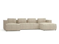 Beiges U-FöRmiges Ecksofa Stoffsofa GroßEs Sofa WohnzimmermöBel