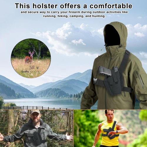 Universal Chest Holster for Pistols, Shoulder Holster for Hiking, Camping, Hu... - Picture 4 of 6