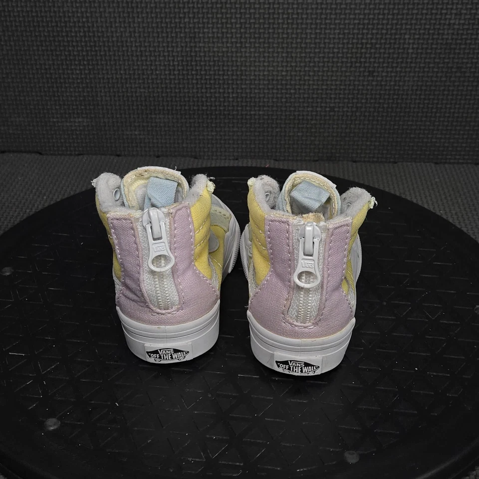 Tênis Vans SK8-Hi com zíper MTE-1 infantil tamanho 4 lona amarela tênis treinadores - Imagem 4 de 4