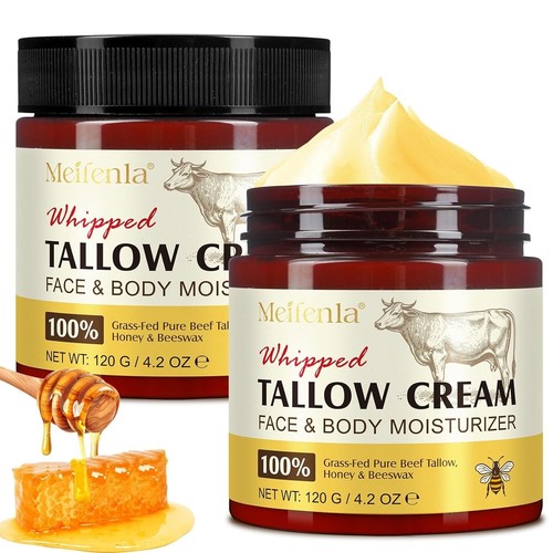 Beef Tallow Honey Moisturizer - Gentle Anti-Aging Balm for Sensitive Skin, 120ml - Picture 3 of 16