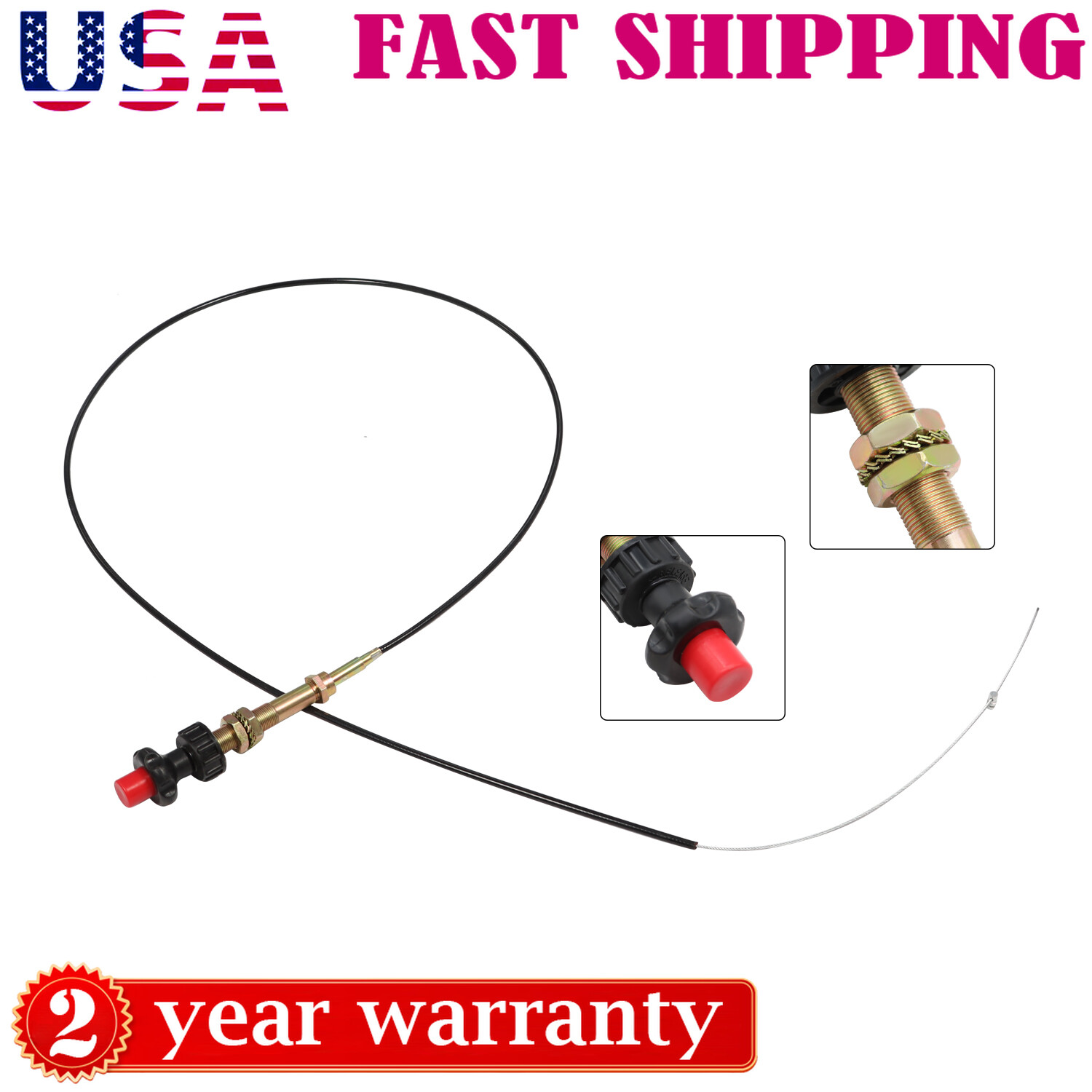 6FT Buyers Heavy Duty Vernier Locking Throttle Cable For VCG