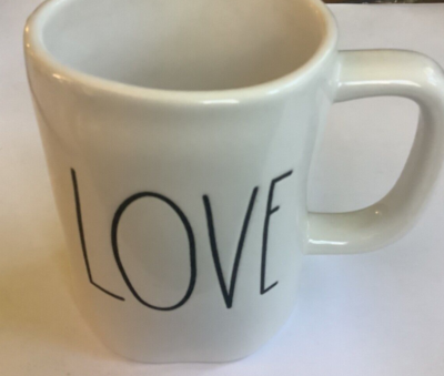 Rae Dunn LOVE Mug 16 oz mix and match black and white coffee mug | eBay